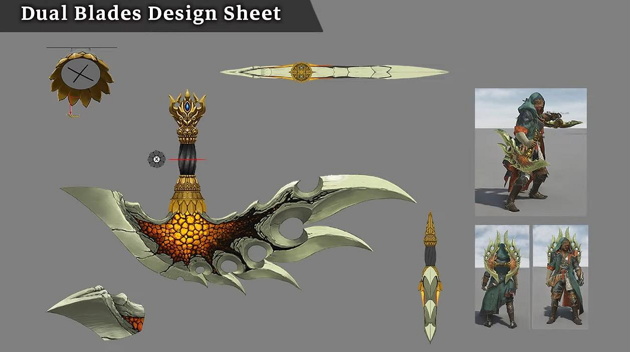 《魔物獵人：荒野》“赫猿獸”原畫 武器 防具設計圖