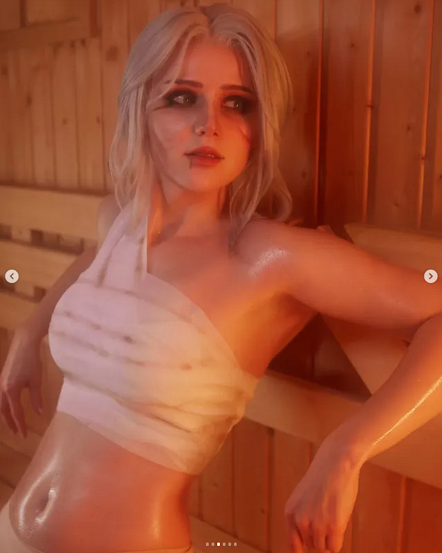 美到不像真的 德國Coser扮演希裡「裹身浴」名場景