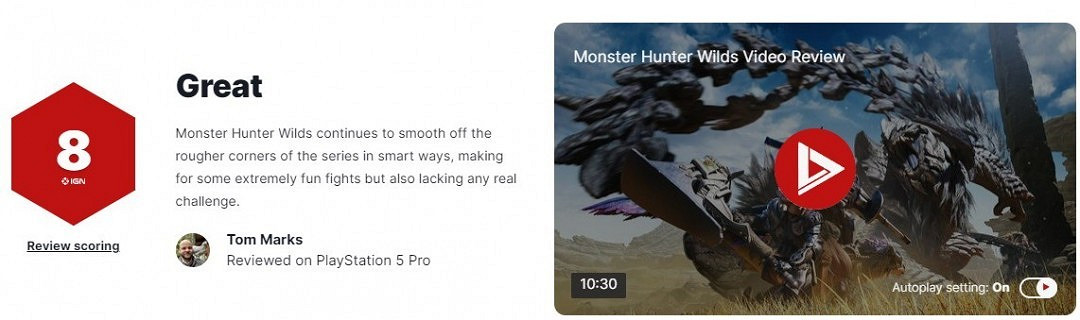 《魔物獵人:荒野》媒體評分解禁:IGN/GS均給出8分 《魔物獵人:荒野》媒體評分解禁:IGN/GS均給出8分