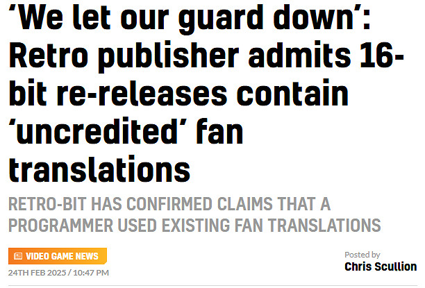 Retro-Bit復刻遊戲被曝剽竊玩家翻譯 遊戲發布暫停 Retro-Bit復刻遊戲被曝剽竊玩家翻譯 遊戲發布暫停