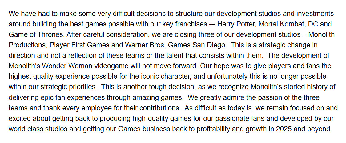 華納兄弟關閉三家工作室:《神奇女俠》項目被取消! 華納兄弟關閉三家工作室:《神奇女俠》項目被取消!