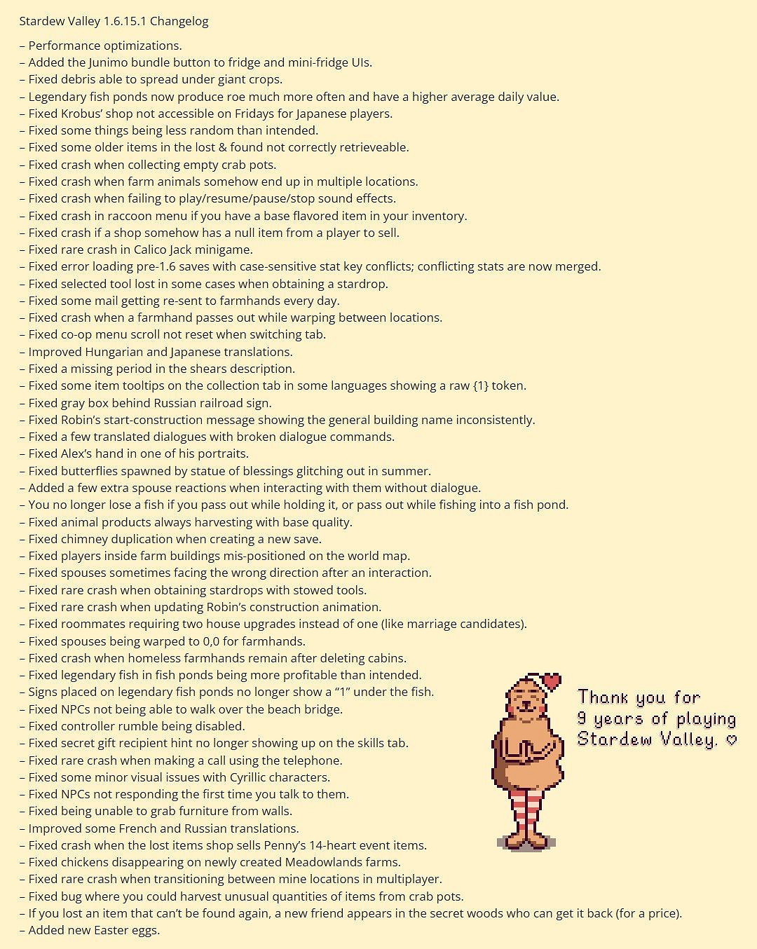 《星露谷物語》現發售九周年!Switch更新今日上線 《星露谷物語》現發售九周年!Switch更新今日上線