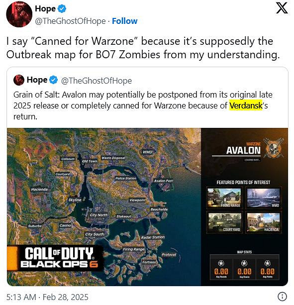 曝《COD戰區》新地圖將來有可能取消:經典"Verdansk"回歸 曝《COD戰區》新地圖將來有可能取消:經典"Verdansk"回歸