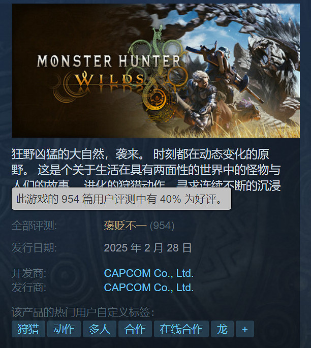 《怪獵荒野》Steam褒貶不一：優化太差 一直在崩潰！