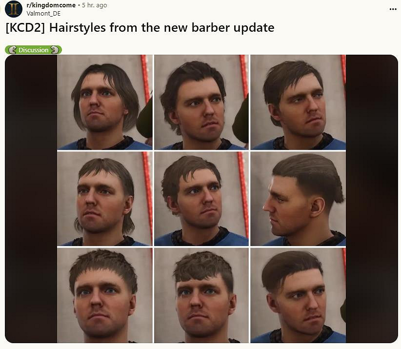 《天國拯救2》理髮師更新將上線:新增髮型和鬍鬚選項 《天國拯救2》理髮師更新將上線:新增髮型和鬍鬚選項