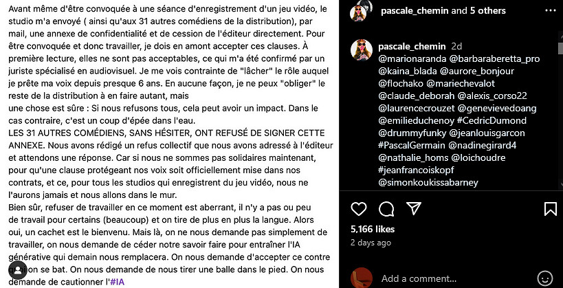 EA強迫《Apex》法語配音演員允許AI使用其聲音 全員拒絕