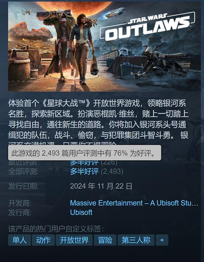 《星際大戰:亡命之徒》新史低!僅需約新台幣645元即可入手 《星際大戰:亡命之徒》新史低!僅需約新台幣645元即可入手