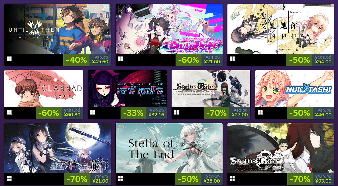 Steam視覺小說節正式開啟！多款好評如潮遊戲史低促銷
