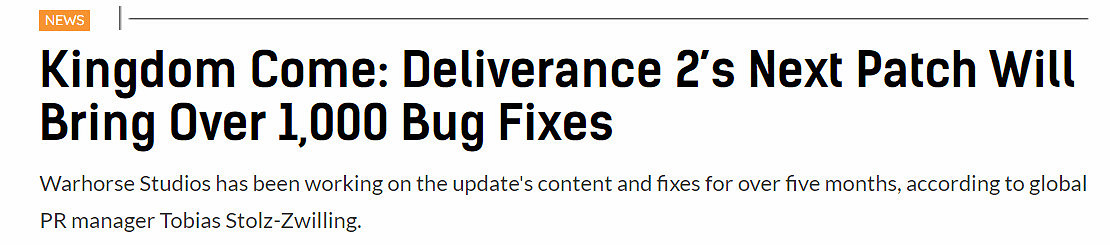 《天國降臨: 救贖2》重大更新更新檔即將發布 已售200萬份