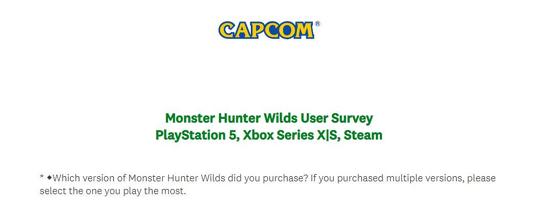 《怪獵:荒野》調查問卷網站因玩家瘋狂湧入一度崩潰 《怪獵:荒野》調查問卷網站因玩家瘋狂湧入一度崩潰