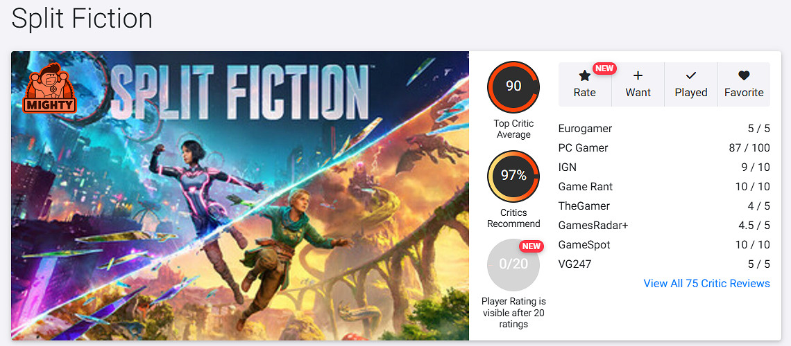 《雙影奇境》OC站媒體均分90分!媒體推薦度高達97% 《雙影奇境》OC站媒體均分90分!媒體推薦度高達97%