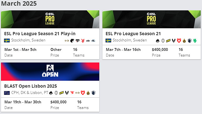 《csgo》2025最新賽事賽程表一覽