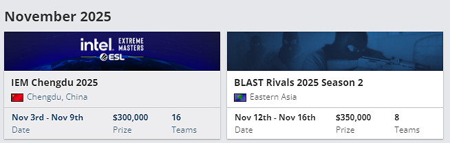 《csgo》2025最新賽事賽程表一覽