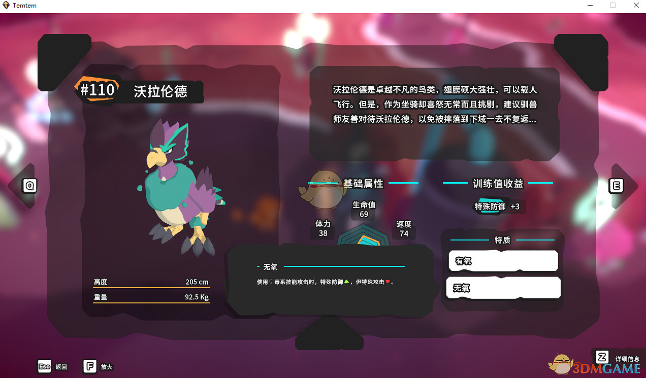 《Temtem》沃拉倫德屬性天賦圖鑒