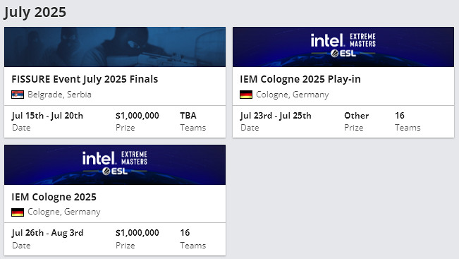 《csgo》2025最新賽事賽程表一覽