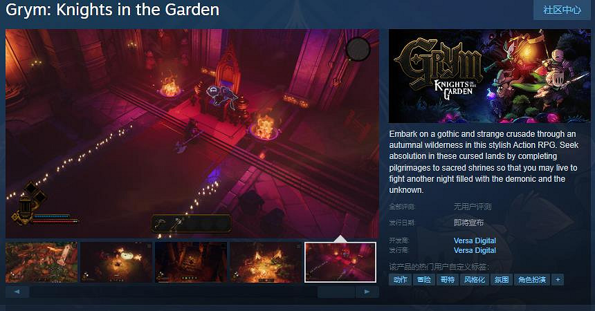 《Grym: Knights in the Garden》Steam頁面開放 不支援中文 《Grym: Knights in the Garden》Steam頁面開放 不支援中文