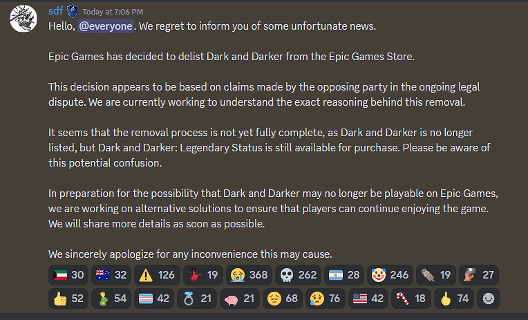 Epic下架韓國遊戲《Dark and Darker》 疑涉嫌偷竊程式碼