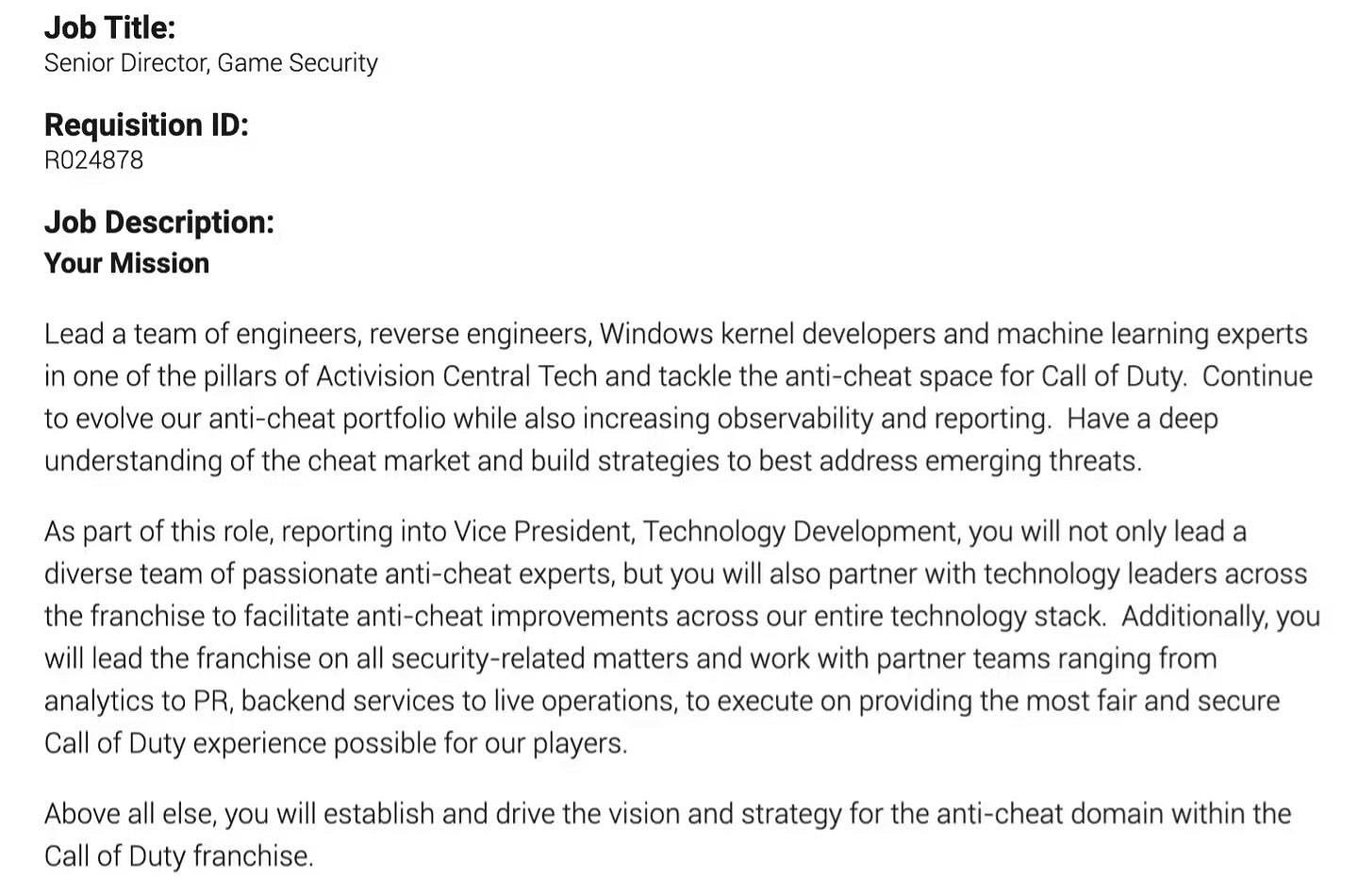 要開始整頓《COD》外掛了!動視招聘高級遊戲安全總監 要開始整頓《COD》外掛了!動視招聘高級遊戲安全總監