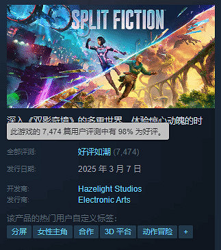 《雙影奇境》發售兩天,中文Steam好評率高達98%! 《雙影奇境》發售兩天,中文Steam好評率高達98%!