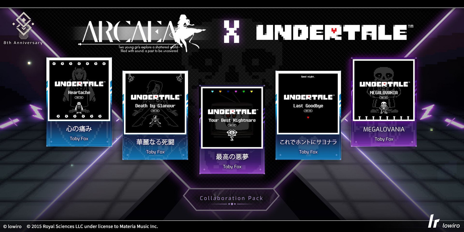 音遊《Arcaea》與《Undertale》連動包今日正式上線 音遊《Arcaea》與《Undertale》連動包今日正式上線