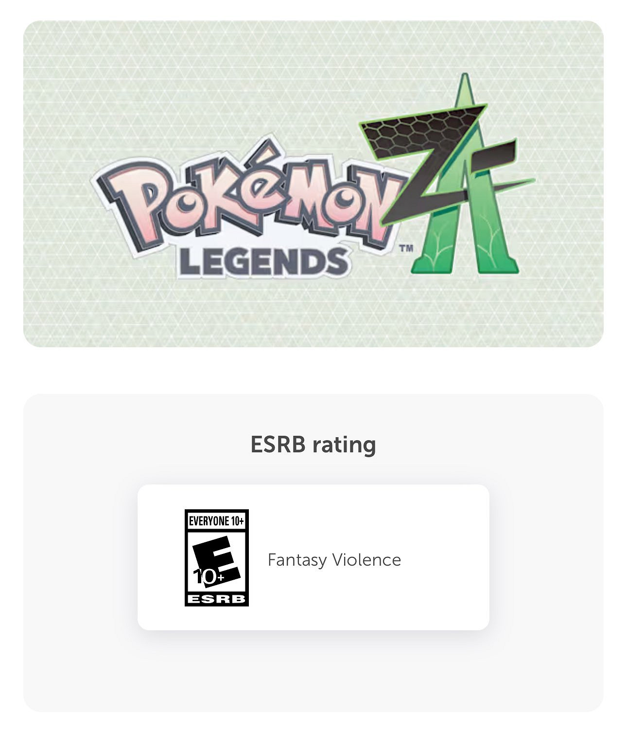 《寶可夢傳說Z-A》ESRB評級為E10+!系列首次10歲以上 《寶可夢傳說Z-A》ESRB評級為E10+!系列首次10歲以上