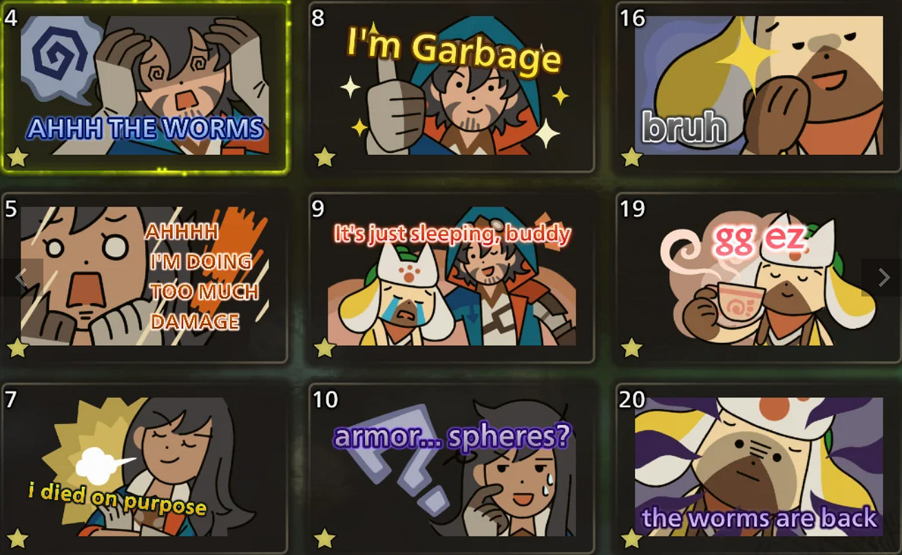 《怪獵荒野》推出自定義表情！可以刷屏“菜就多練”了