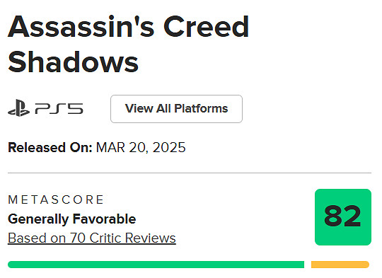 《刺客教條:影》M站82分:朝正確方向邁出的一步! 《刺客教條:影》M站82分:朝正確方向邁出的一步!