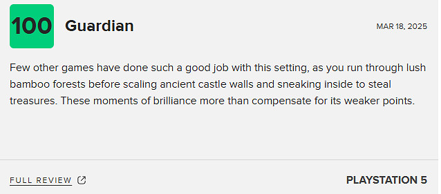 《刺客教條:影》M站82分:朝正確方向邁出的一步! 《刺客教條:影》M站82分:朝正確方向邁出的一步!