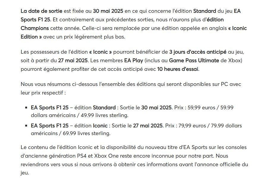 坤哥爆料:《EA SPORTS F1 25》5月30日發售 坤哥爆料:《EA SPORTS F1 25》5月30日發售
