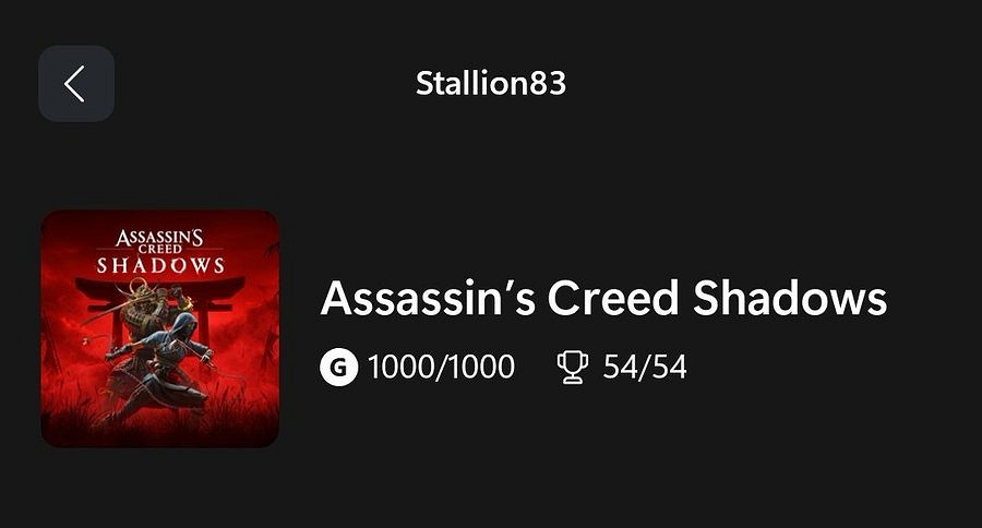 快人一步!知名玩家在《AC影》正式發售前達成全成就 快人一步!知名玩家在《AC影》正式發售前達成全成就