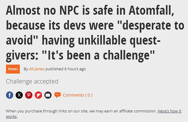 自由度超高!《原子隕落》任何角色都可以被玩家殺掉 自由度超高!《原子隕落》任何角色都可以被玩家殺掉