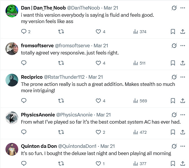 《博德3》總監稱讚《AC影》戰鬥系統 網友:收錢了? 《博德3》總監稱讚《AC影》戰鬥系統 網友:收錢了?