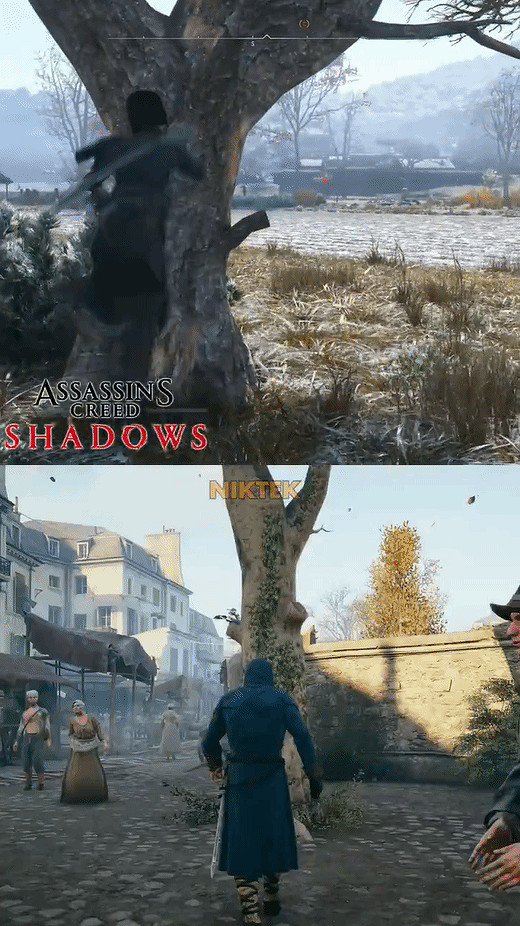 《AC影》VS《AC大革命》爬樹動畫:哪個看著更逼真? 《AC影》VS《AC大革命》爬樹動畫:哪個看著更逼真?