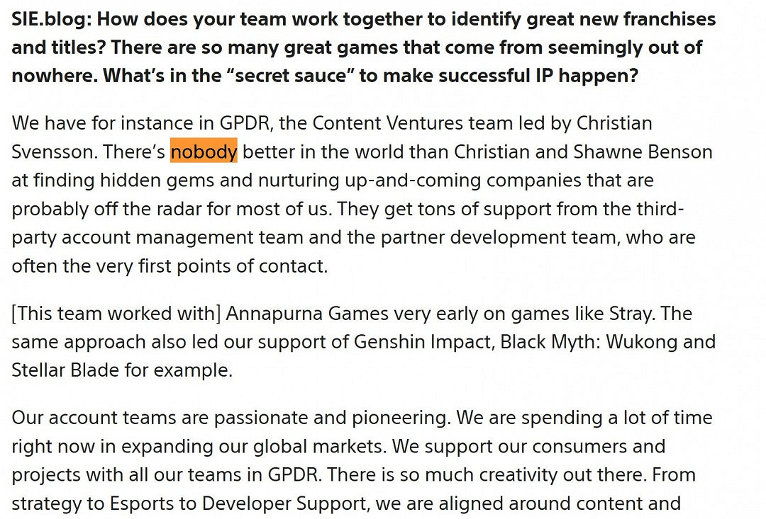 SIE有一支團隊 專門尋找那些高品質的潛力股遊戲 SIE有一支團隊 專門尋找那些高品質的潛力股遊戲