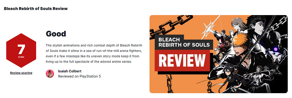 《死神:魂魄覺醒》IGN 7分:戰鬥脫穎而出 超同類作品! 《死神:魂魄覺醒》IGN 7分:戰鬥脫穎而出 超同類作品!