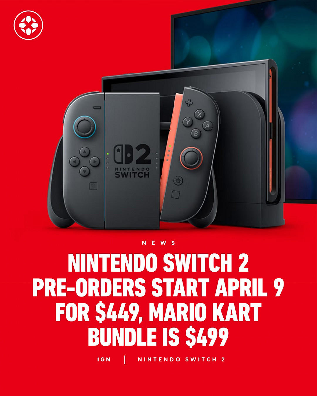 Switch 2價格公布：首發449美元