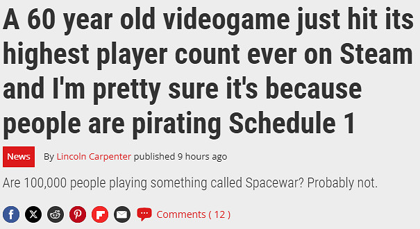 一部60年代開源古早遊Steam峰值突然暴增13萬 分析被盜版利用