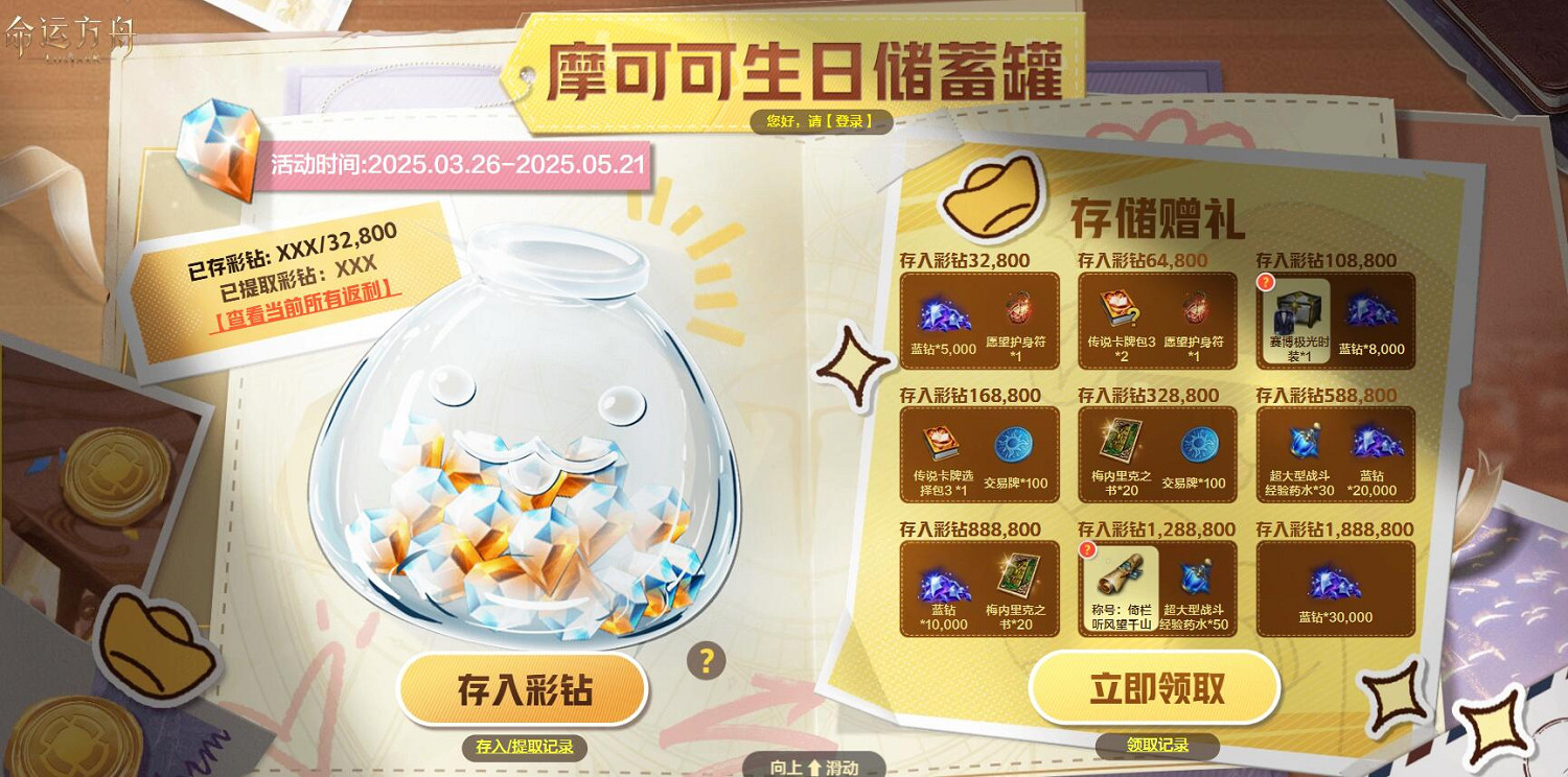 《命運方舟》摩可可生日儲蓄罐活動介紹