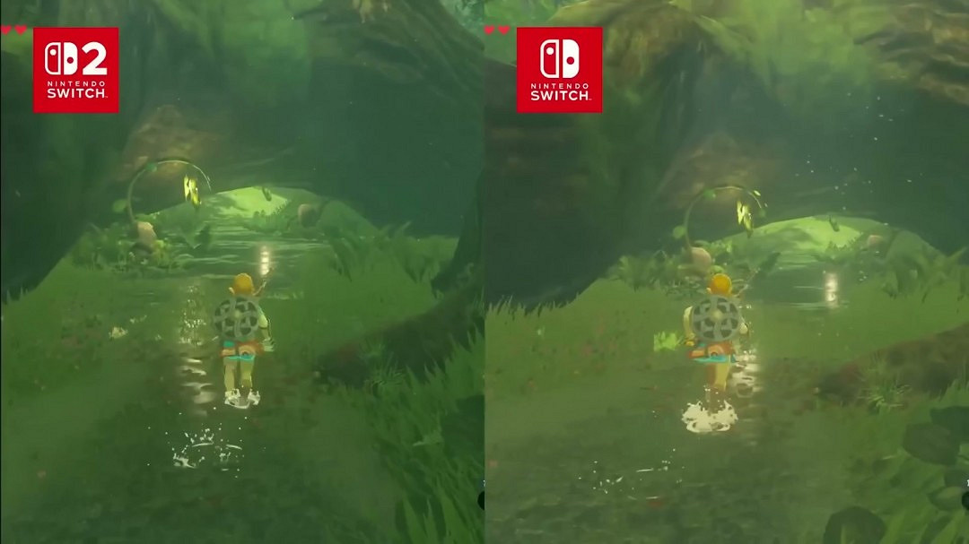 要買升級包嗎？《薩爾達傳說》Switch 2和1畫質對比