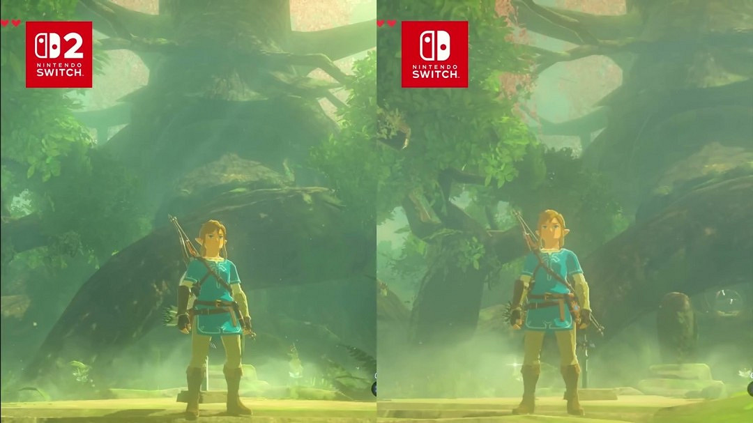 要買升級包嗎？《薩爾達傳說》Switch 2和1畫質對比
