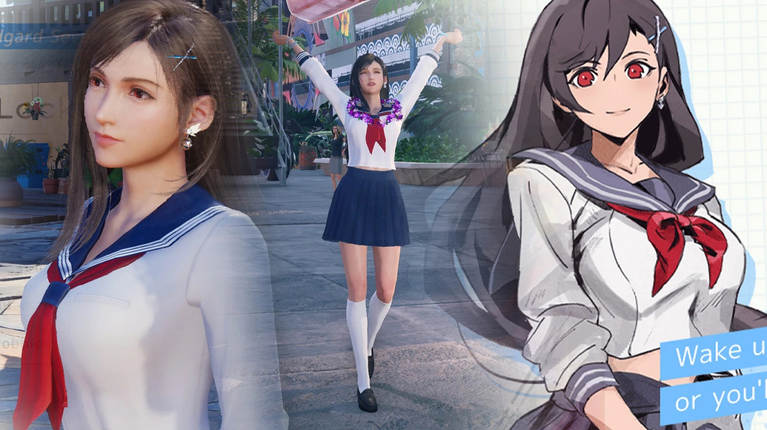 《FF7重生》蒂法全新服裝Mod：高中校服不要太清純！