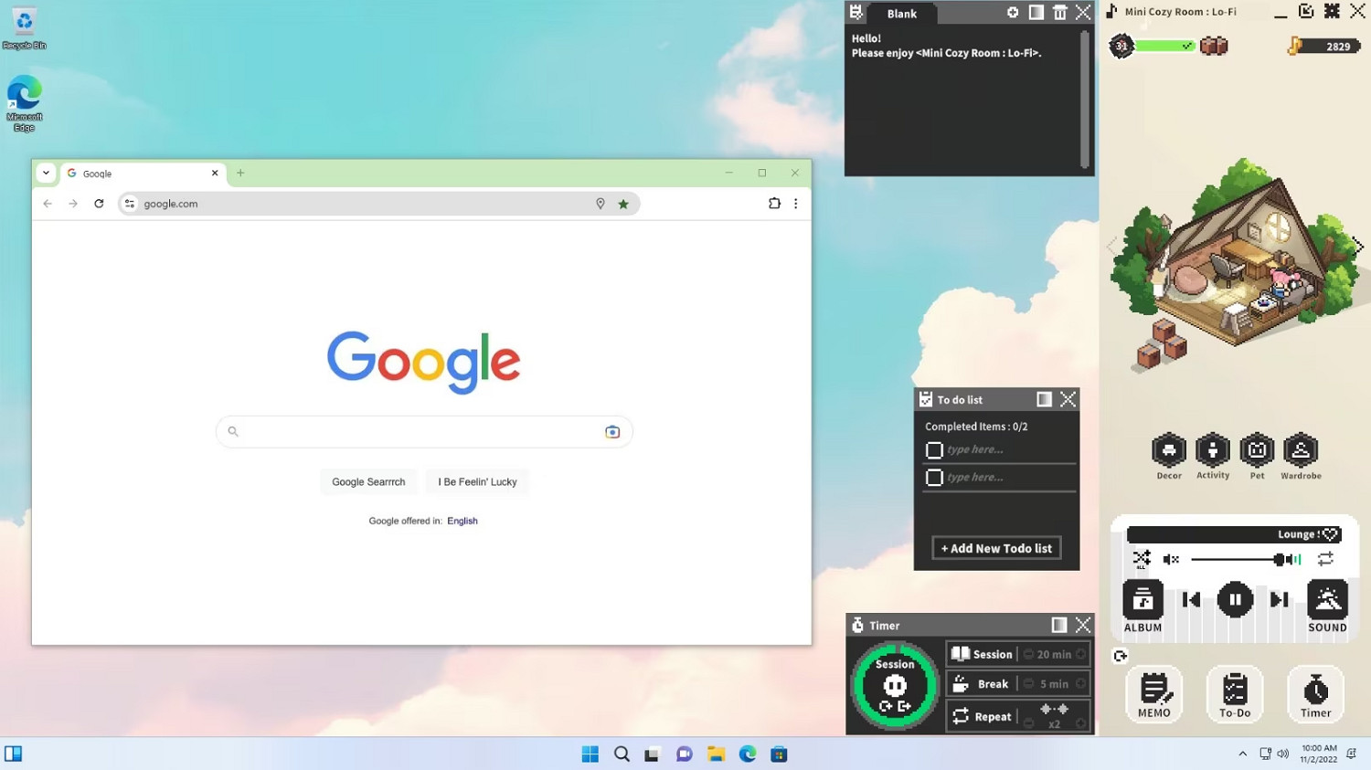 放置遊戲《迷你舒適房間》上線 能治愈自己的辦公工具 放置遊戲《迷你舒適房間》上線 能治愈自己的辦公工具