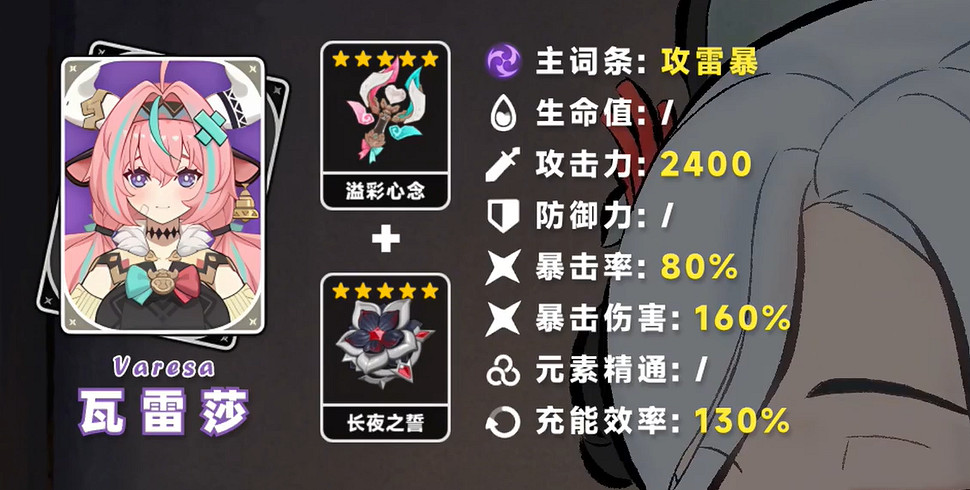 《原神》瓦雷莎畢業面板一覽 《原神》瓦雷莎畢業面板一覽