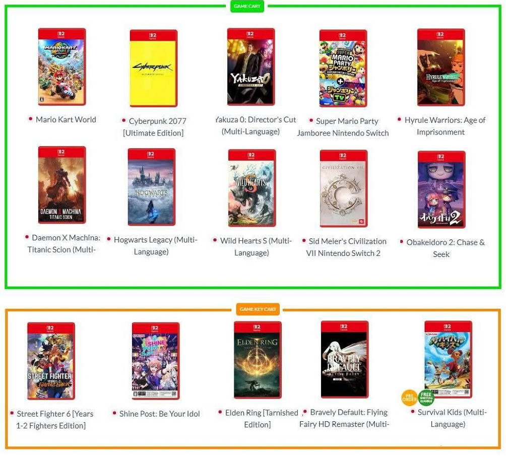 Switch2首批keycard遊戲確認!包含《快打旋風6》《法環》 Switch2首批keycard遊戲確認!包含《快打旋風6》《法環》