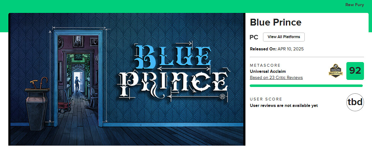 《Blue Prince》M站92分:謎團宏大誘人 震撼難以言表! 《Blue Prince》M站92分:謎團宏大誘人 震撼難以言表!