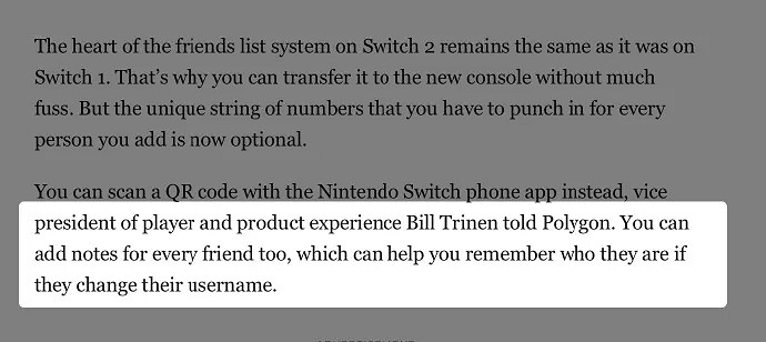 Switch2可以給每一位好友備注暱稱 以防他們突然改名