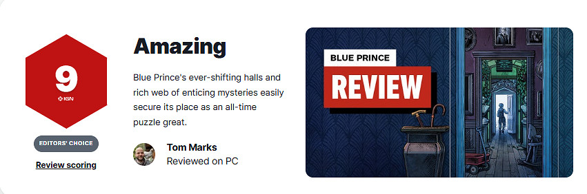 《Blue Prince》IGN 9分：解謎遊戲史上的殿堂級作品！