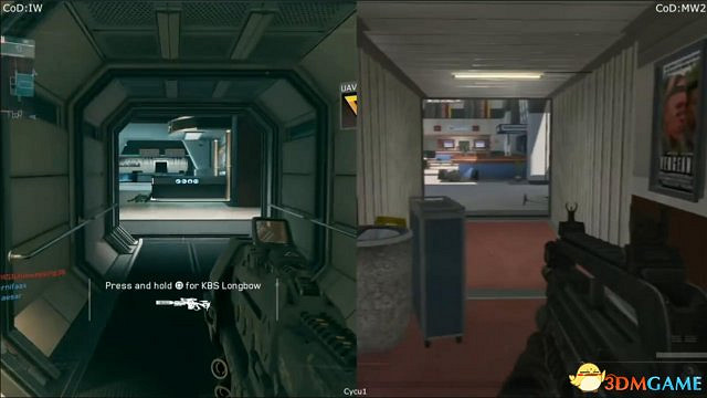 決勝時刻《無限戰爭》與《現代戰爭2》對比影片