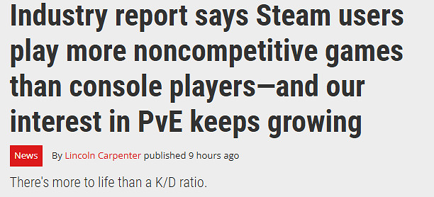 百萬玩家調查資料 Steam近六成玩家偏愛PvE遊戲 百萬玩家調查資料 Steam近六成玩家偏愛PvE遊戲