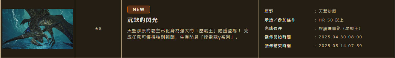 《怪獵荒野》曆戰王即將登場!4月30日迎曆戰煌雷龍γ! 《怪獵荒野》曆戰王即將登場!4月30日迎曆戰煌雷龍γ!